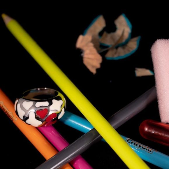 Stainless steel rings different size white blue - Picture 4 of 13